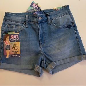 Wax jean shorts